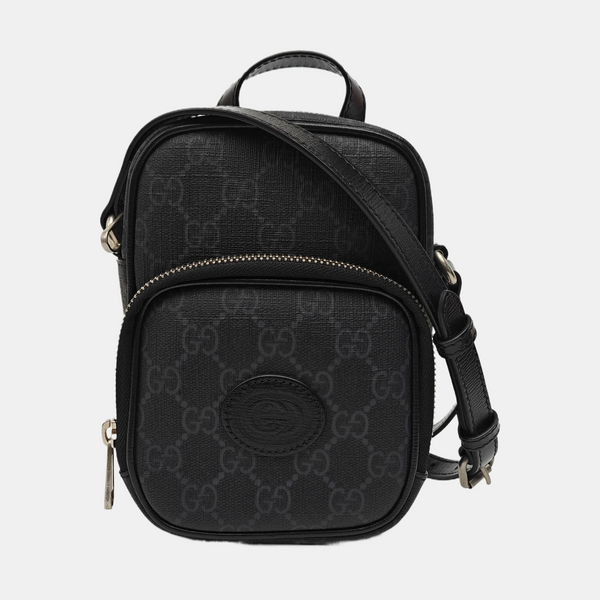 Coated Canvas Shoulder Bag Mini Black
