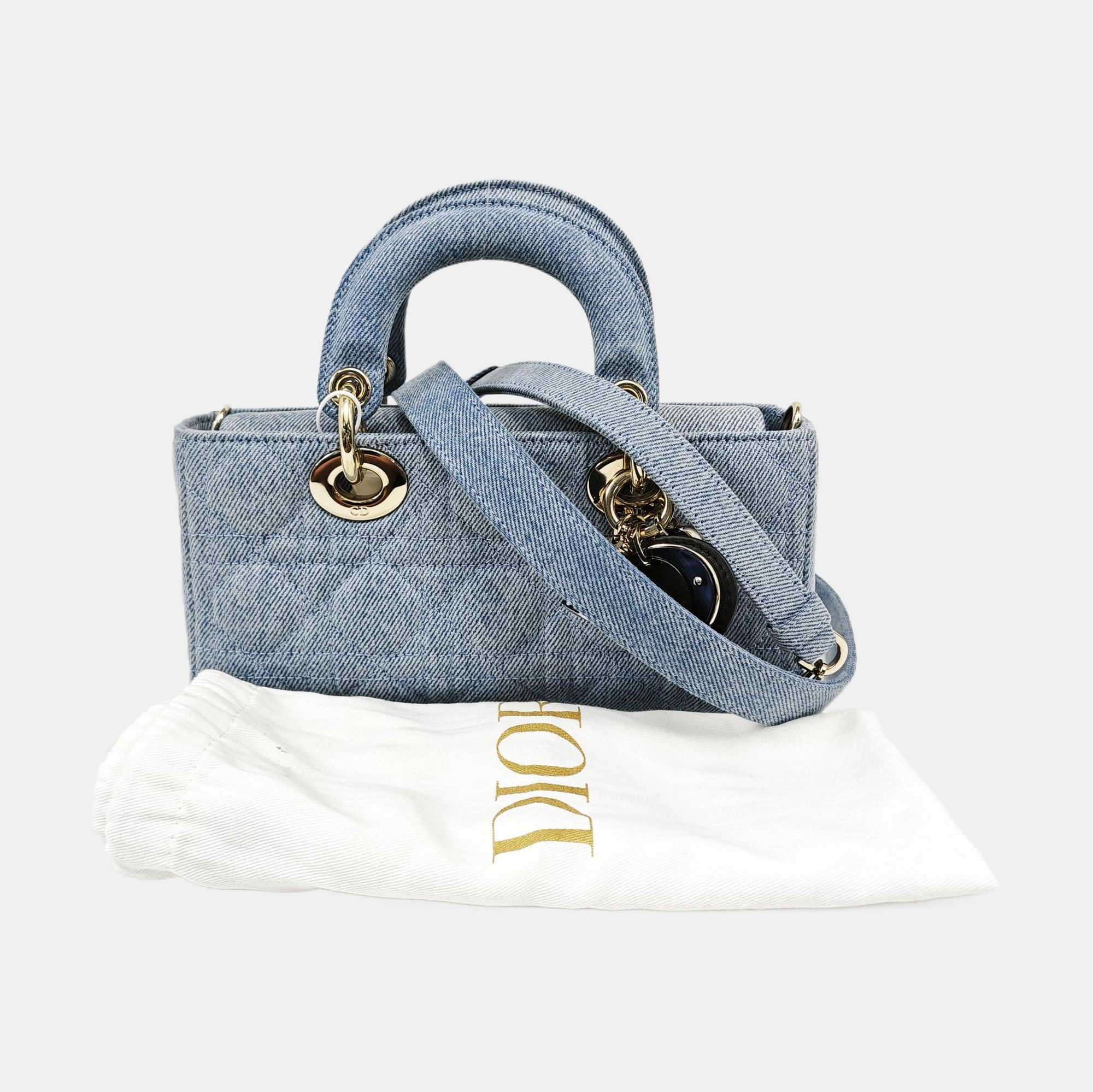 Lady D-Joy Small Cannage Denim Blue