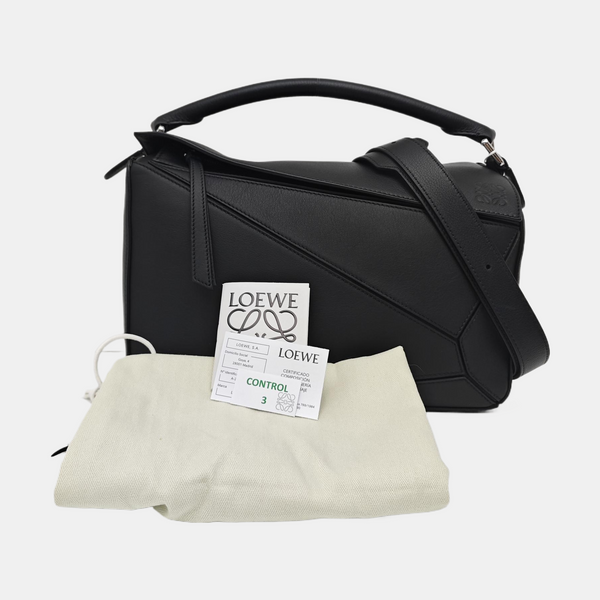 Puzzle Medium Calfskin Black