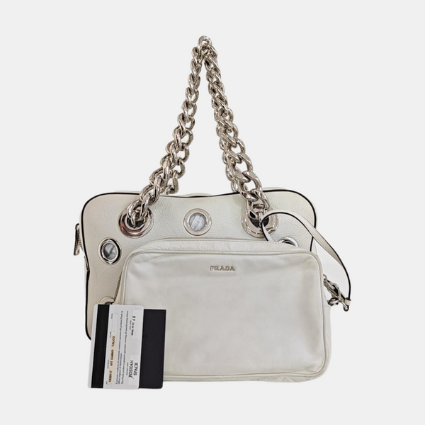 Calfskin Shoulder Bag White