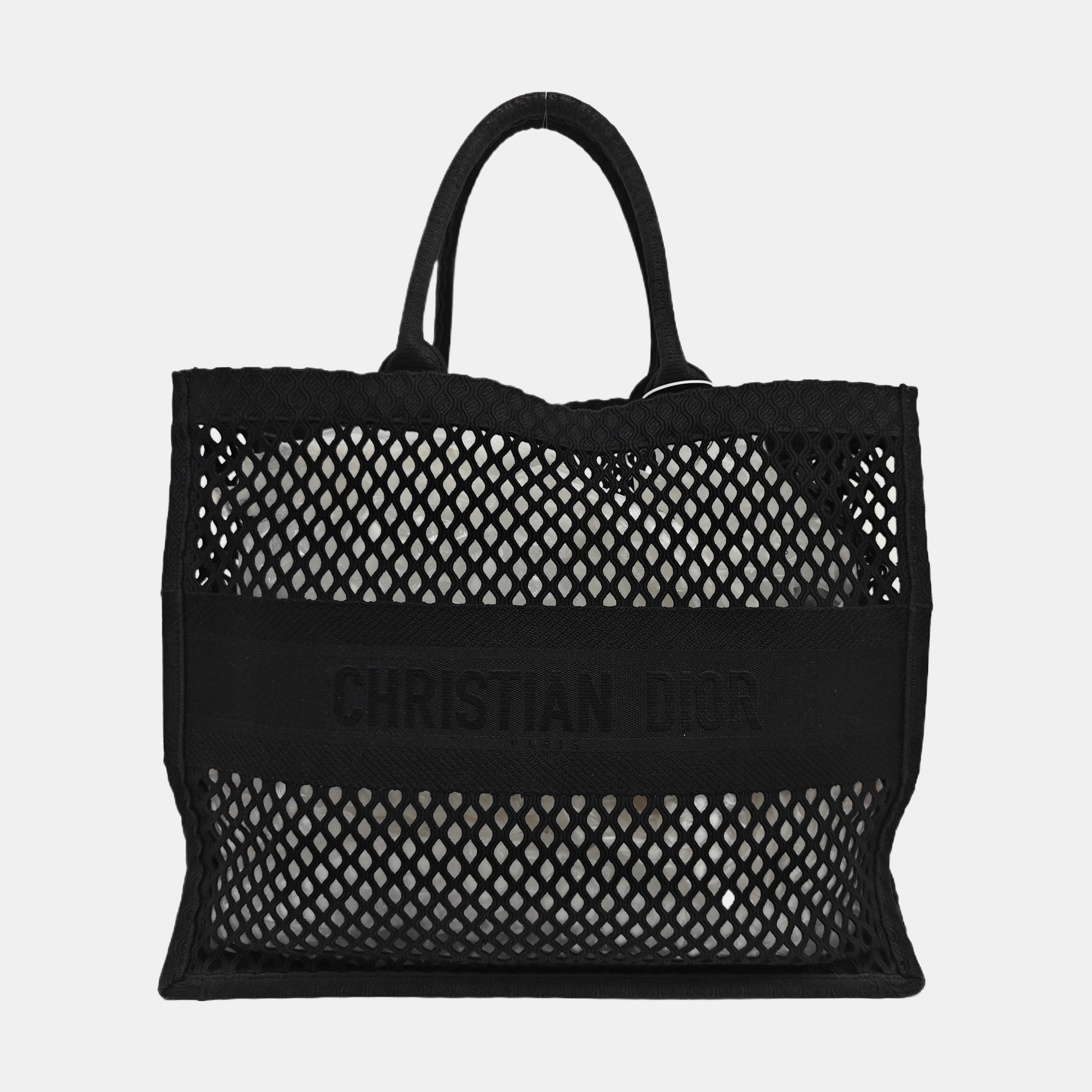 Authenticated pre-owned  Book Tote Large Mesh Black - Tote Bag at Looply