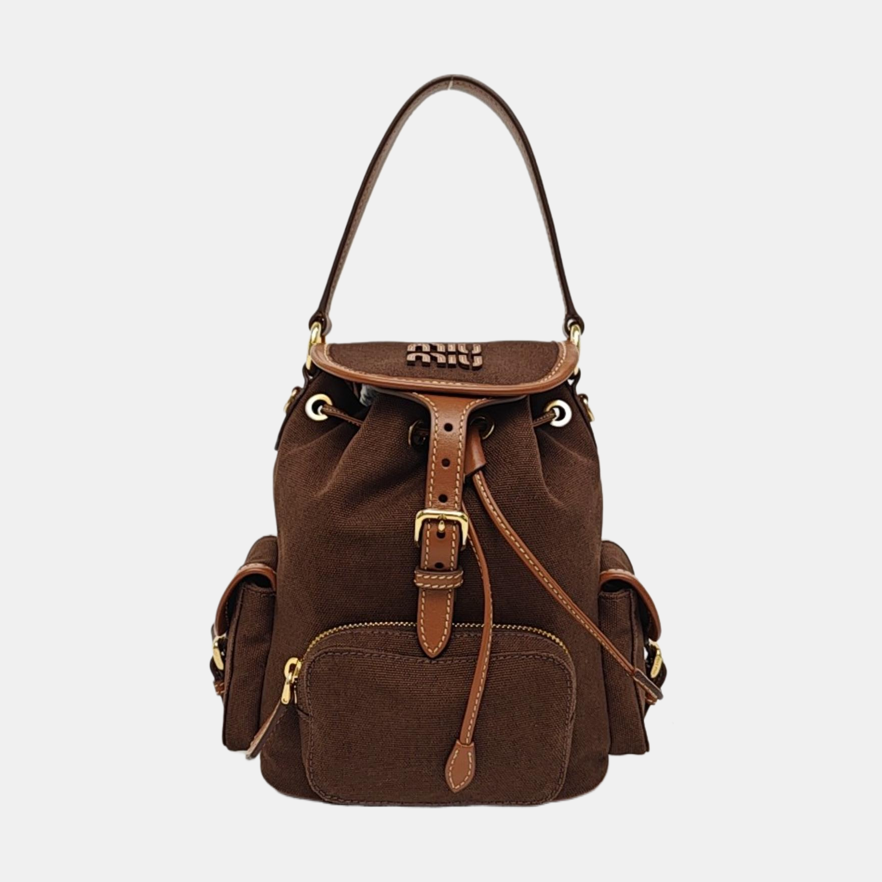 Fabric Backpack Brown