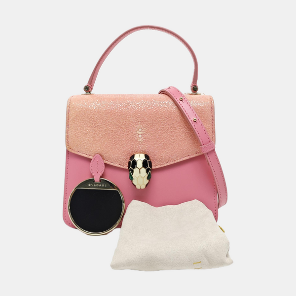 SERPENTI FOREVER Small Stingray Leather Pink