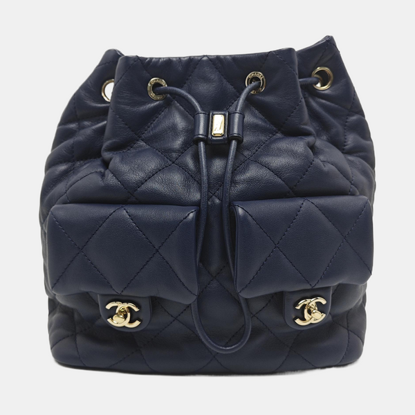 Quilted Calfskin Small Blue