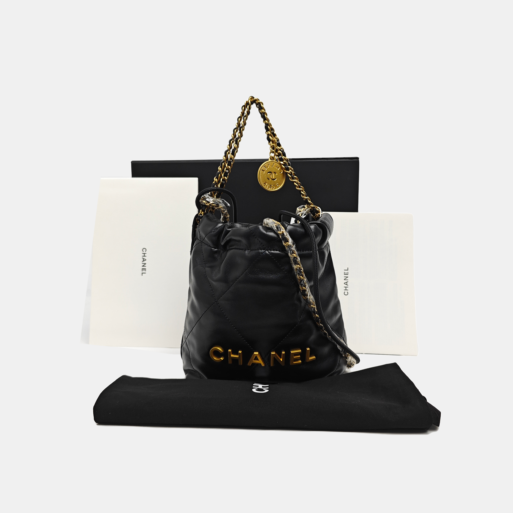 CHANEL 22 Mini Quilted Calfskin Black
