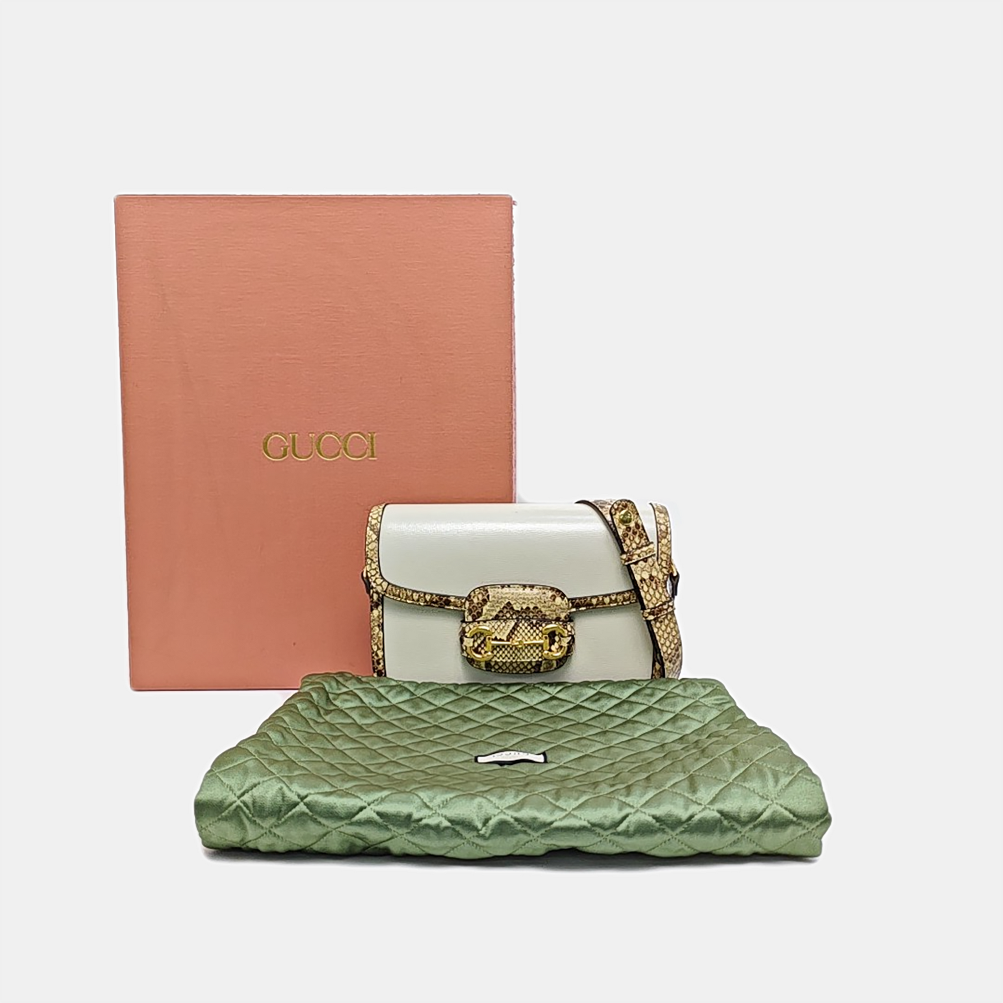 Horsebit 1955 Small Python White