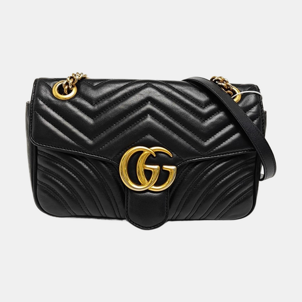 GG Marmont Medium Quilted Calfskin Black