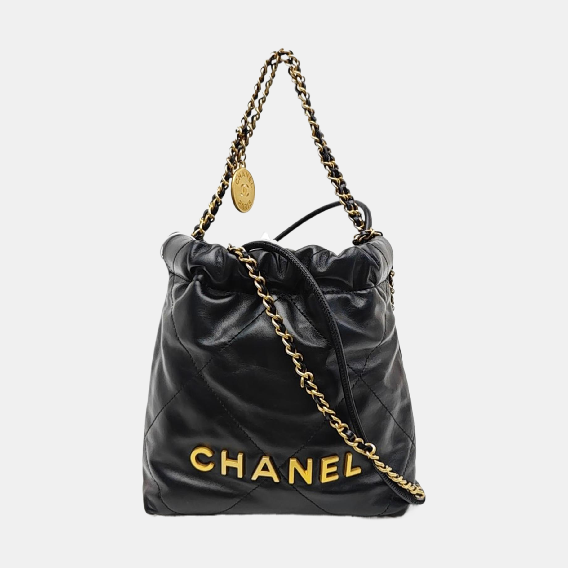 CHANEL 22 Mini Quilted Calfskin Black