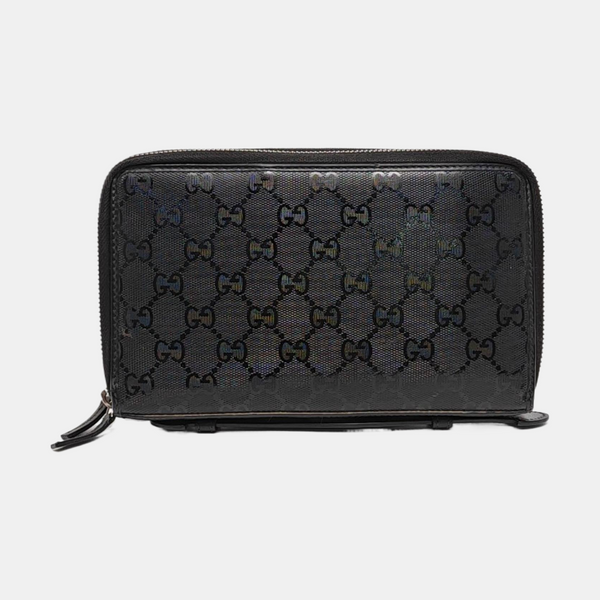 Monogram Coated Canvas Clutch Black