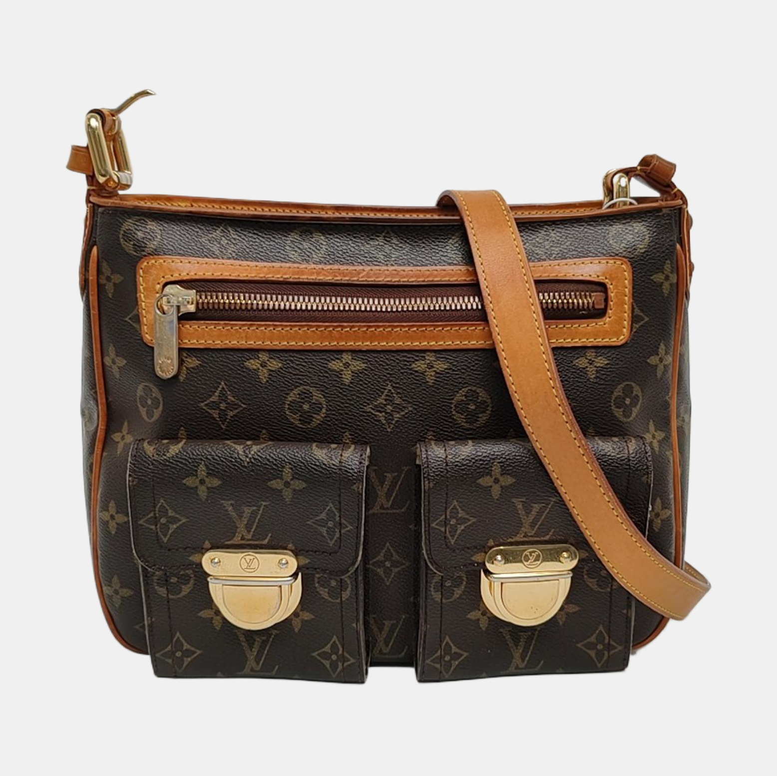 HUDSON MM Monogram Coated Canvas Brown