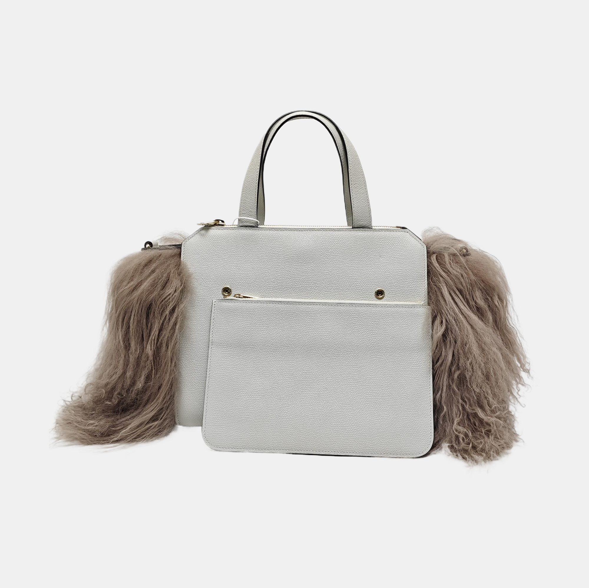 Calfskin Top Handle Bag White