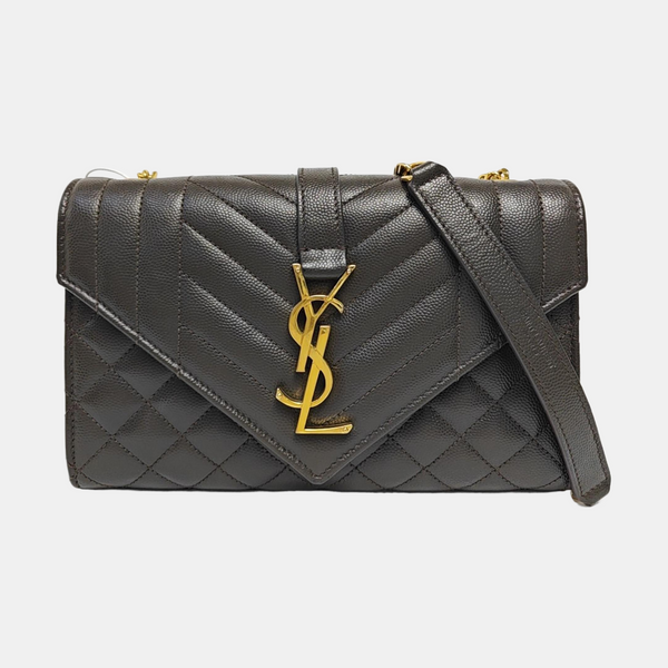 ENVELOPE Small Quilted Calfskin Gray
