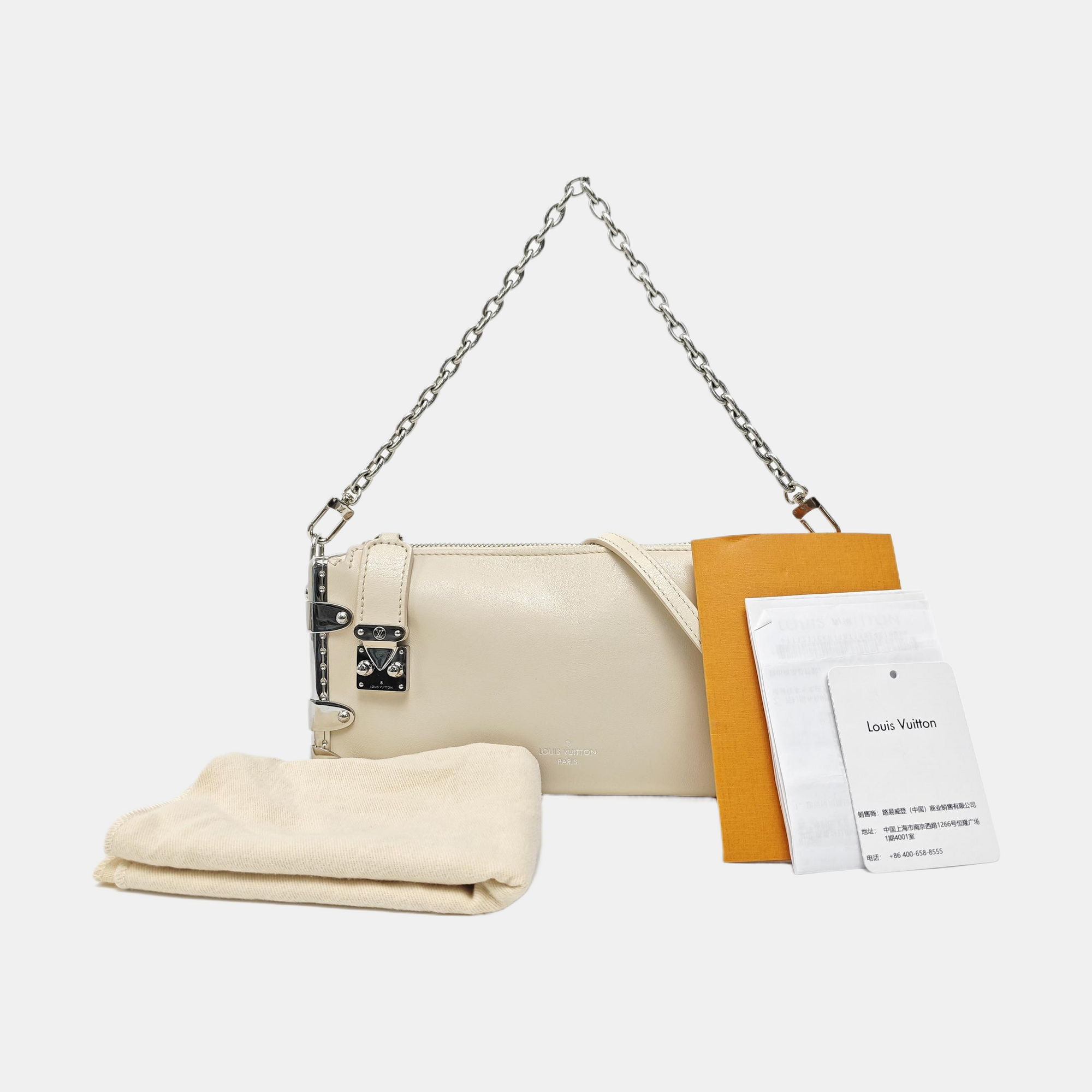 SIDE TRUNK Calfskin White