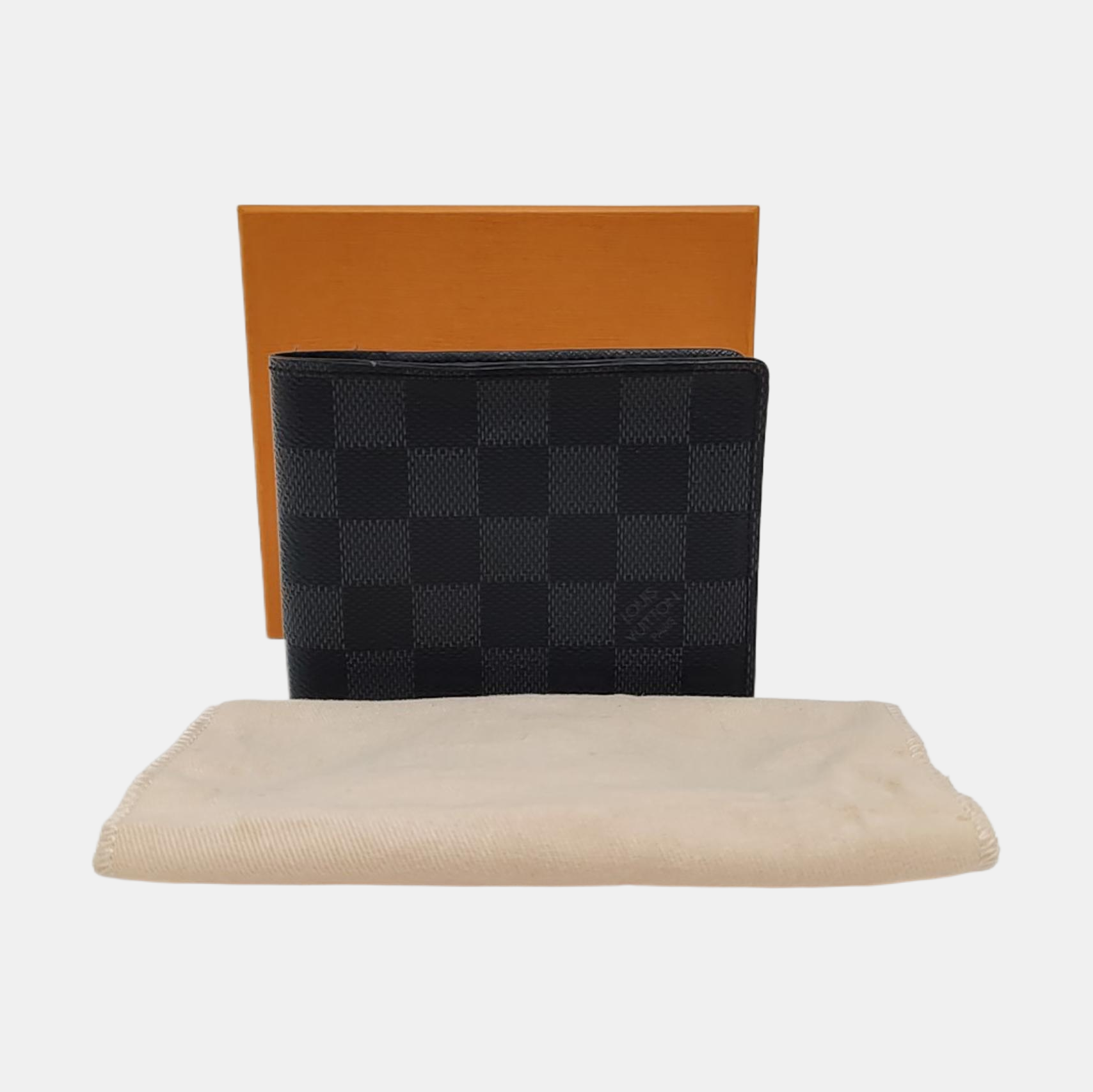 AMERIGO Damier Graphite Coated Canvas Gray