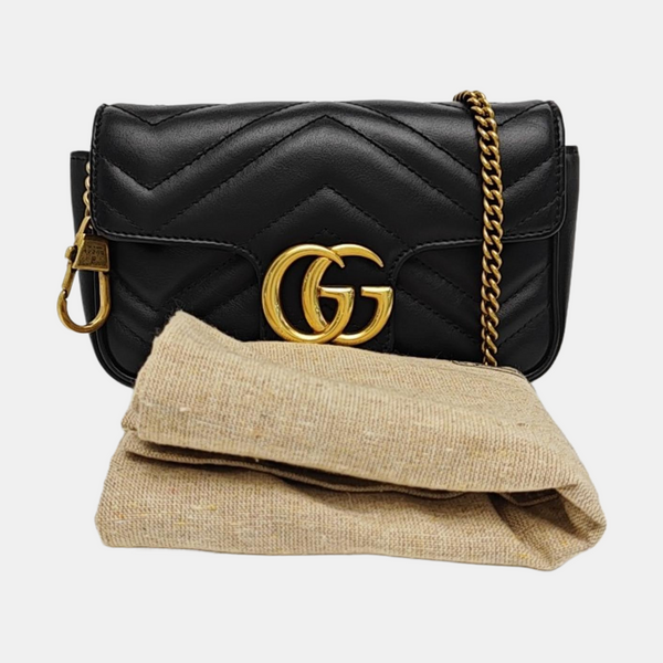 GG Marmont Mini Quilted Calfskin Black