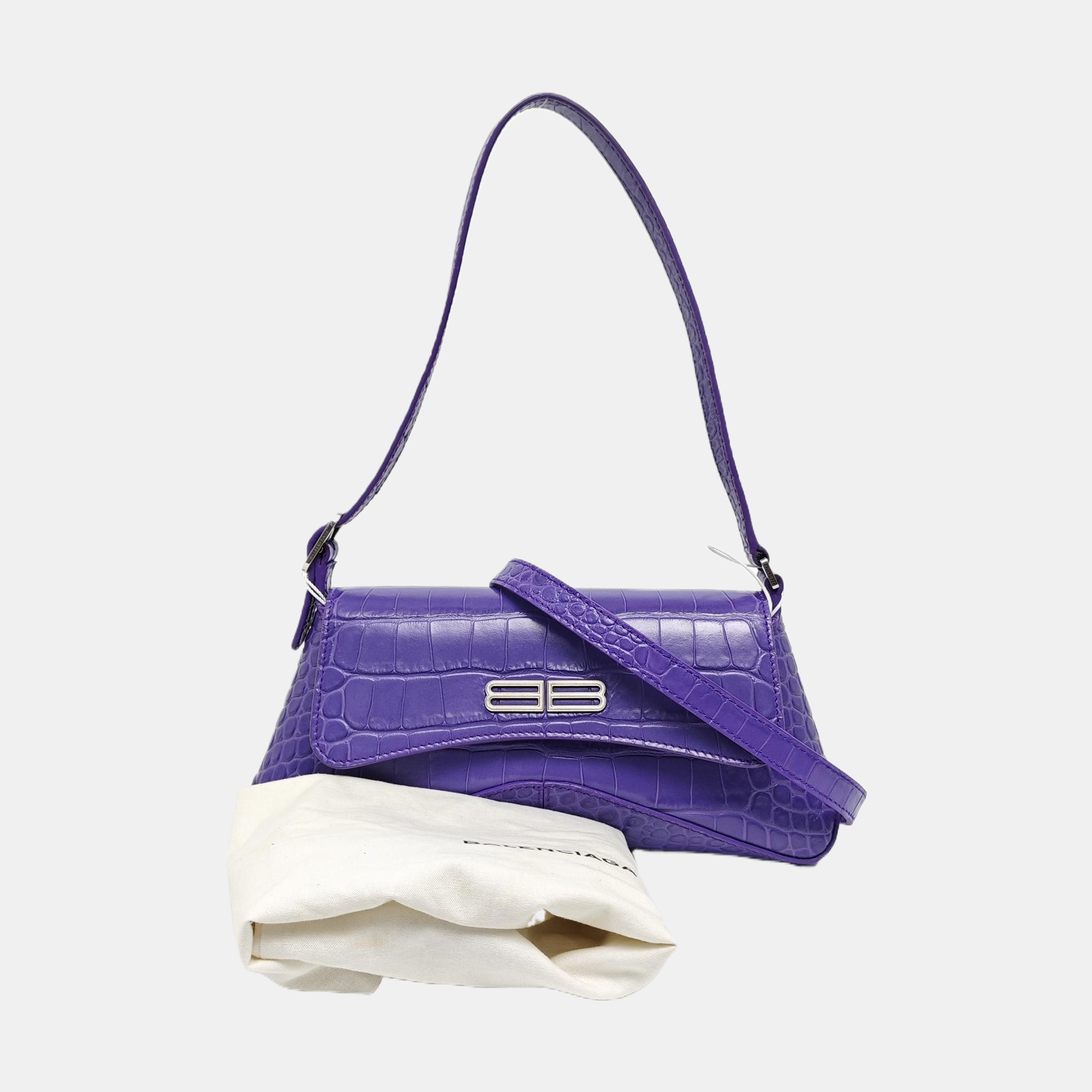 Authenticated pre-owned  Hourglass Calfskin Purple - Shoulder Bag at Looply