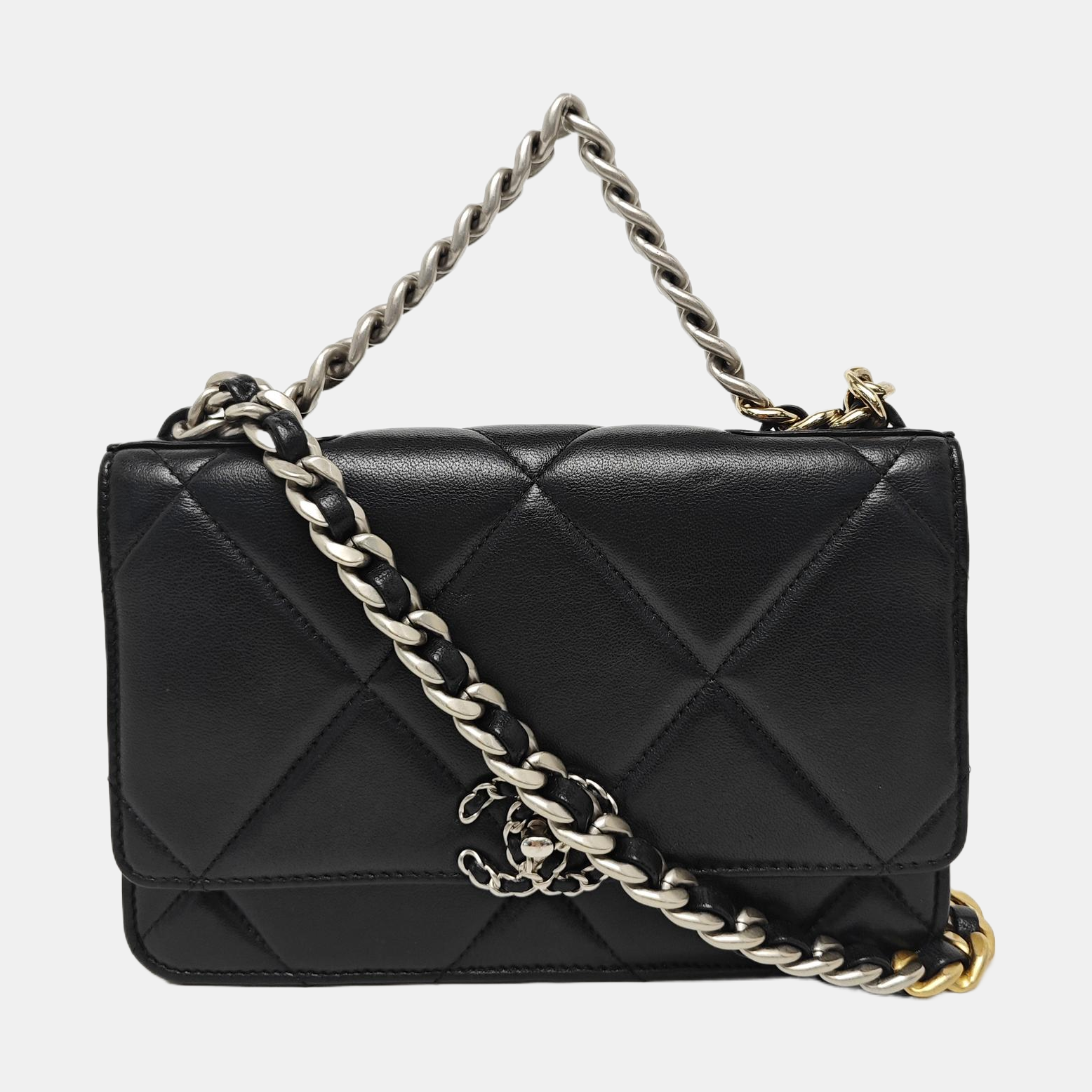 CHANEL 19 Small Quilted Lambskin Black
