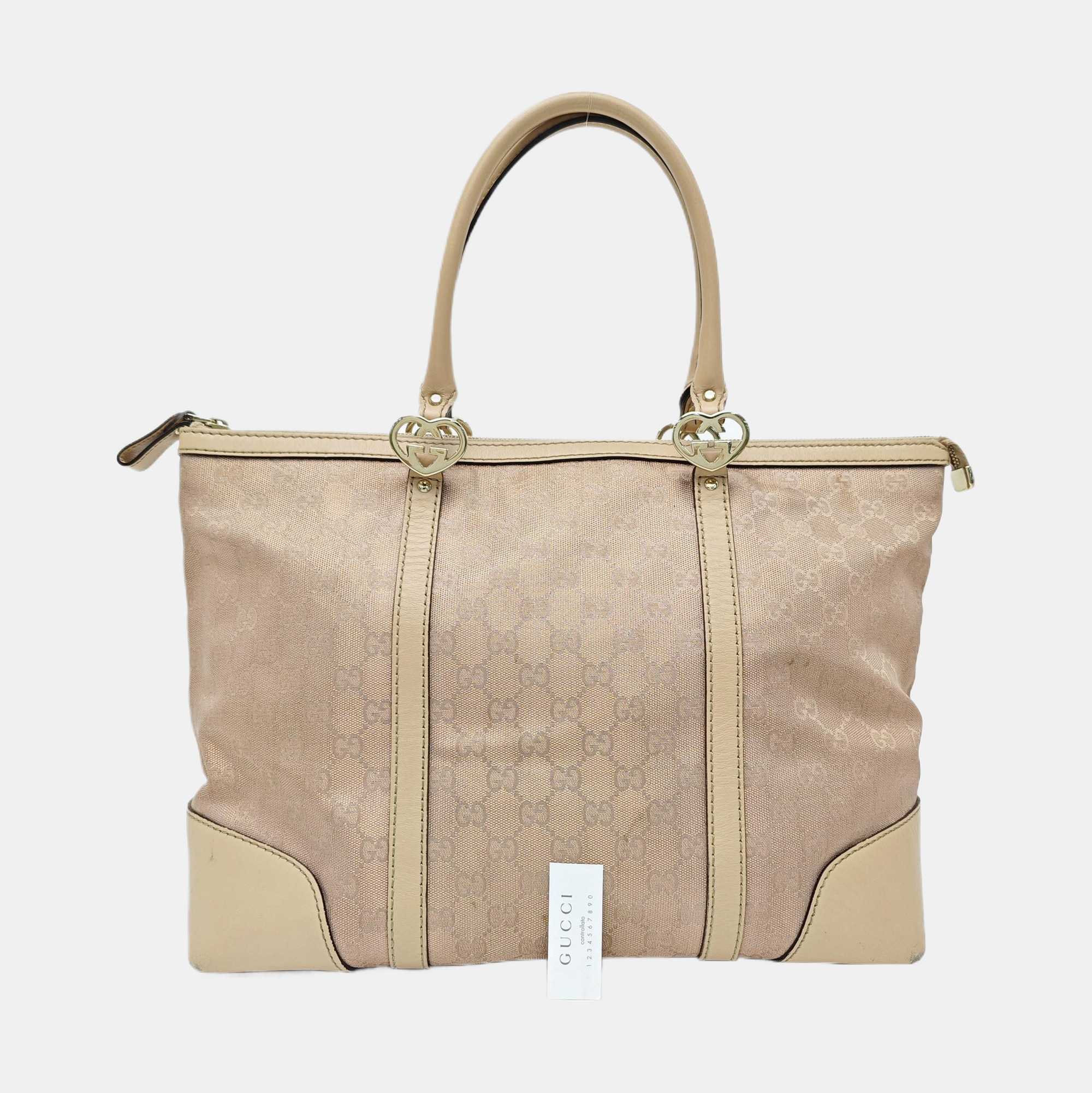 Monogram Canvas Tote Bag Large Pink