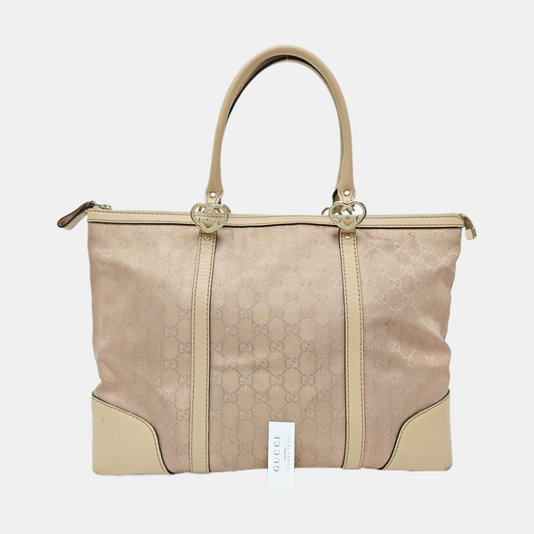 Monogram Canvas Tote Bag Large Pink