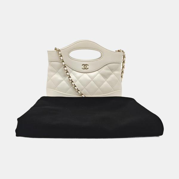 CHANEL 31 Mini Quilted Lambskin White