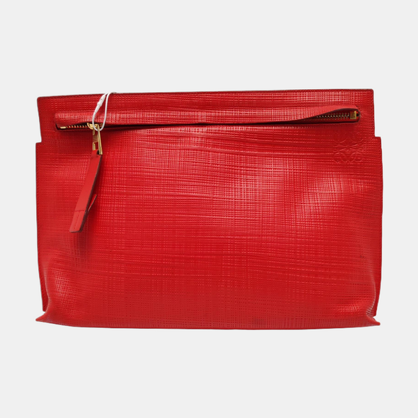 T Pouch Calfskin Red