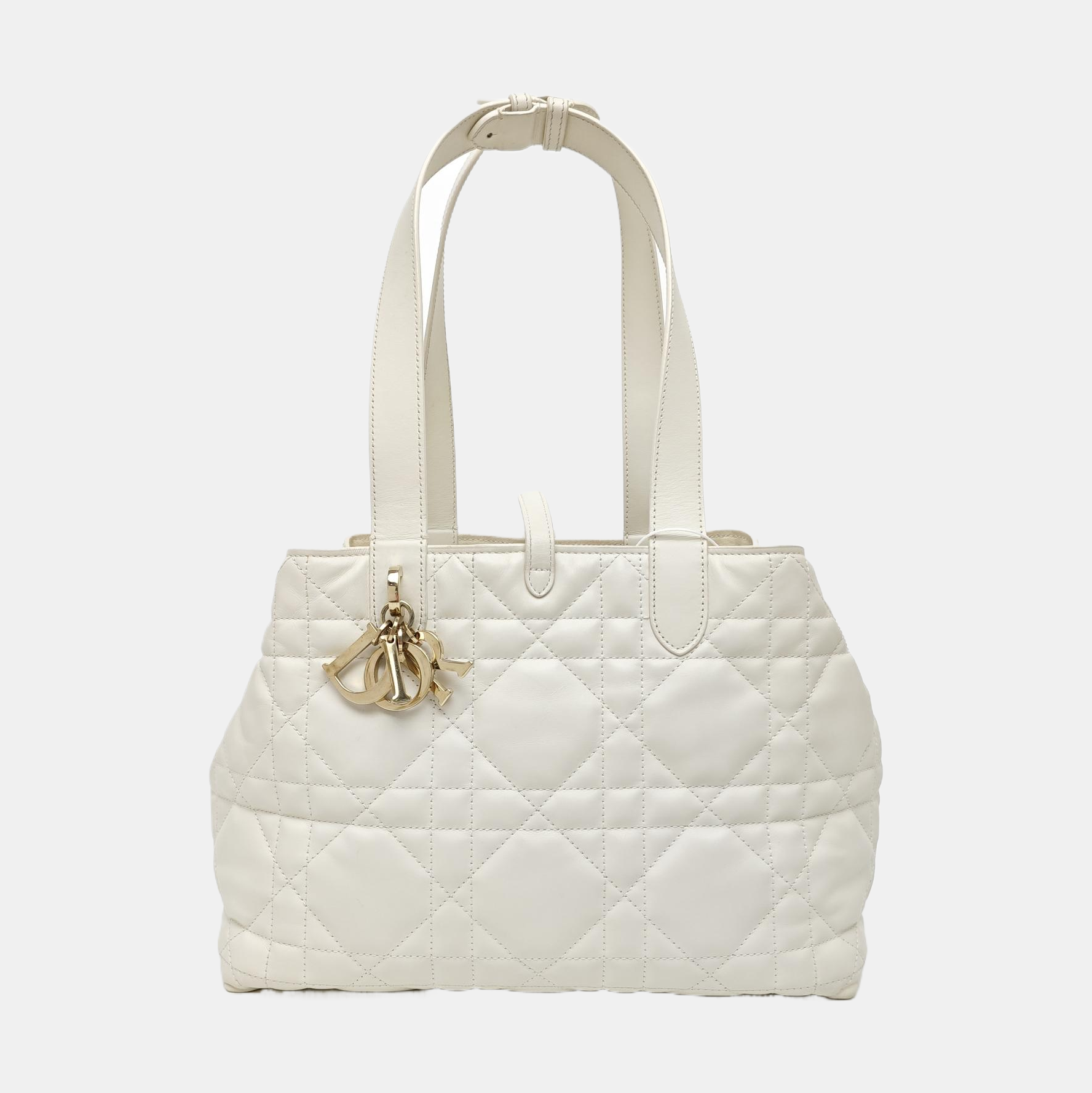 Toujours Medium Cannage Calfskin White