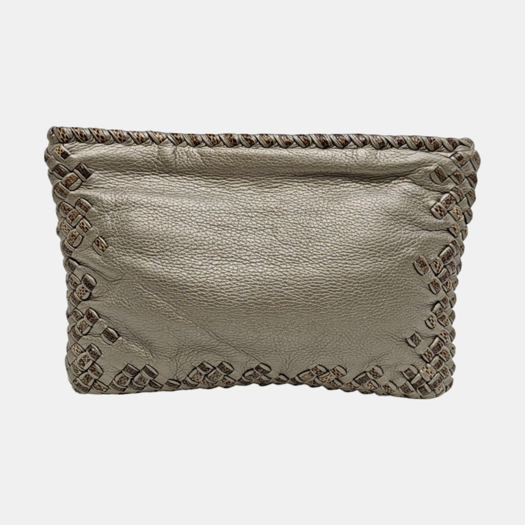 Calfskin Clutch Silver