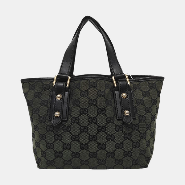 Monogram Canvas Tote Bag Green