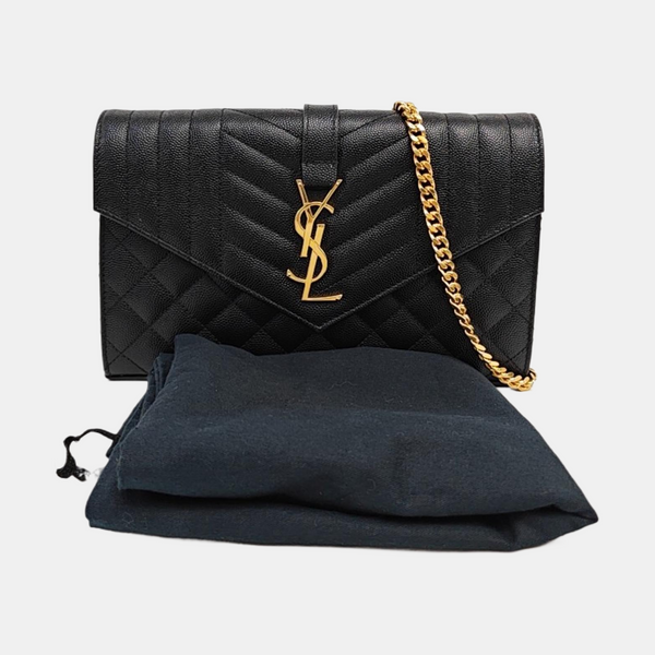MONOGRAM Medium Chevron Calfskin Black
