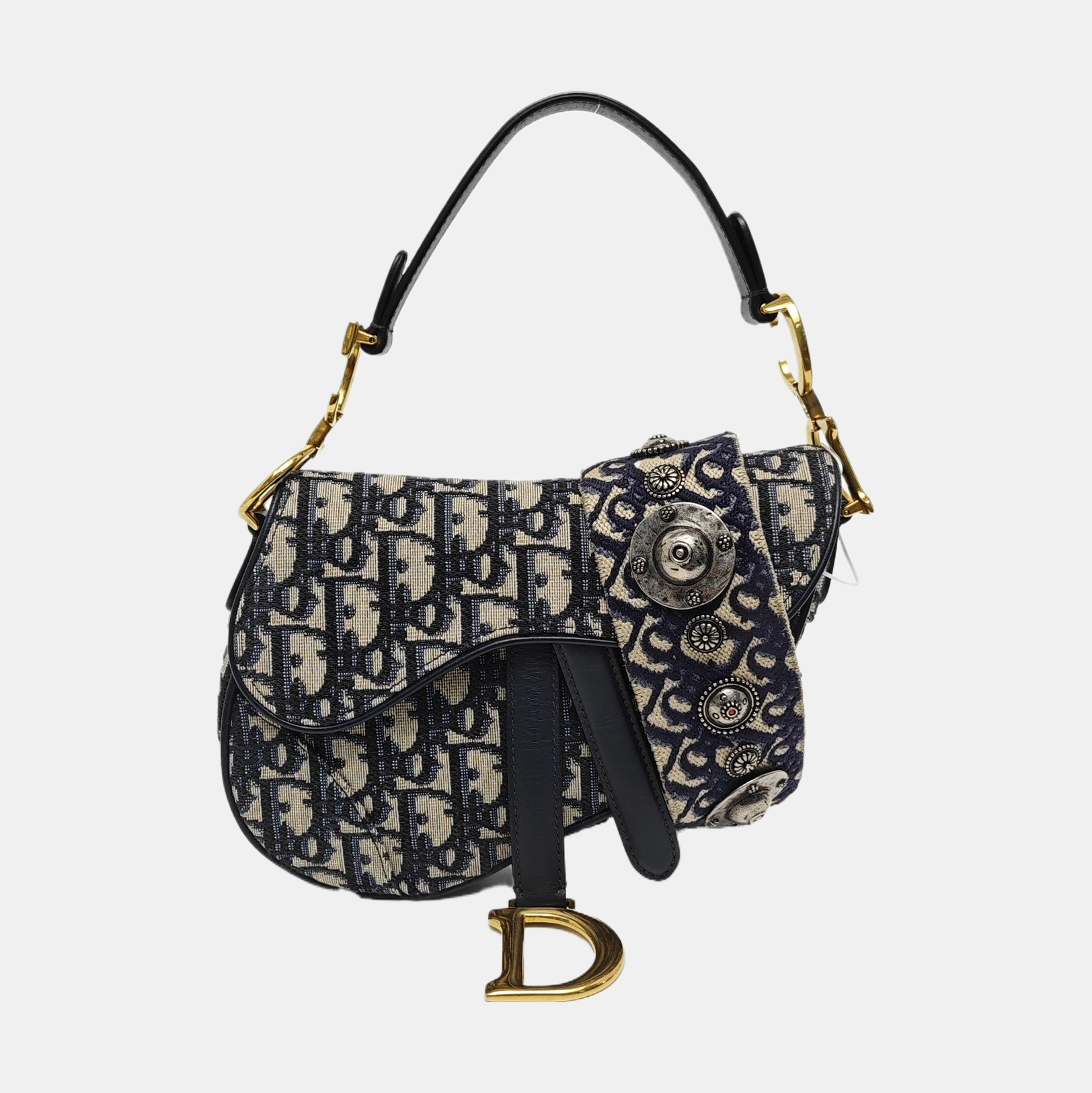 Saddle Mini Oblique Canvas Blue