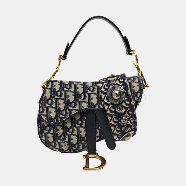 Saddle Mini Oblique Canvas Blue