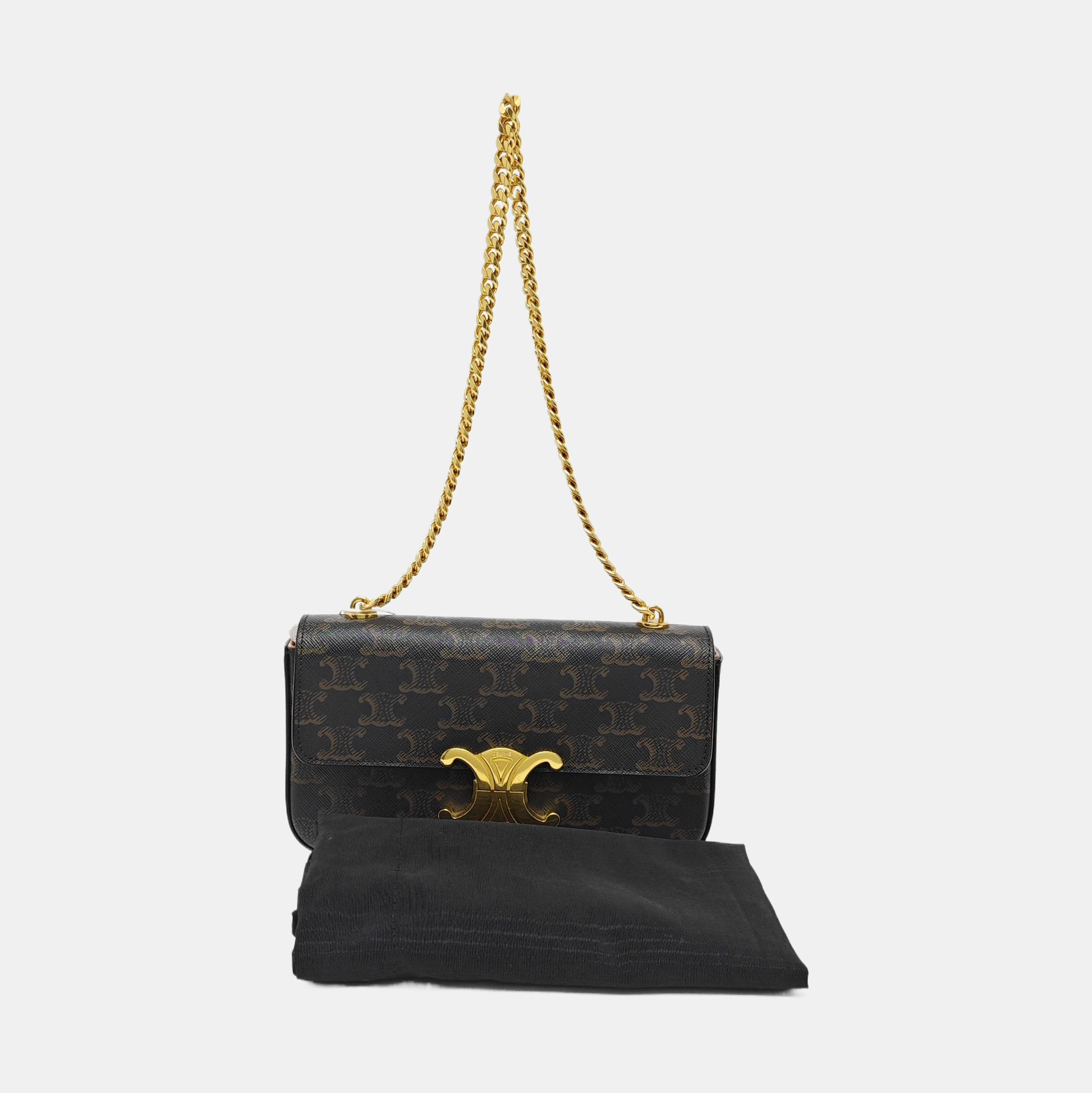 TRIOMPHE Small Coated Canvas Brown