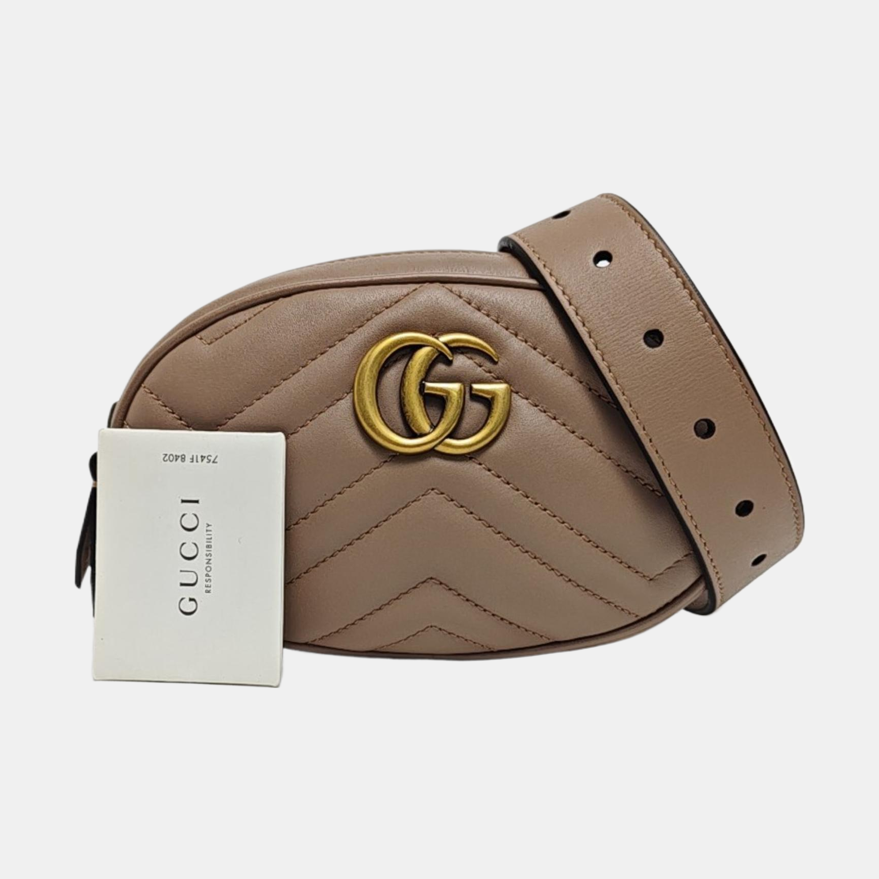 GG Marmont Super Mini Quilted Calfskin Beige