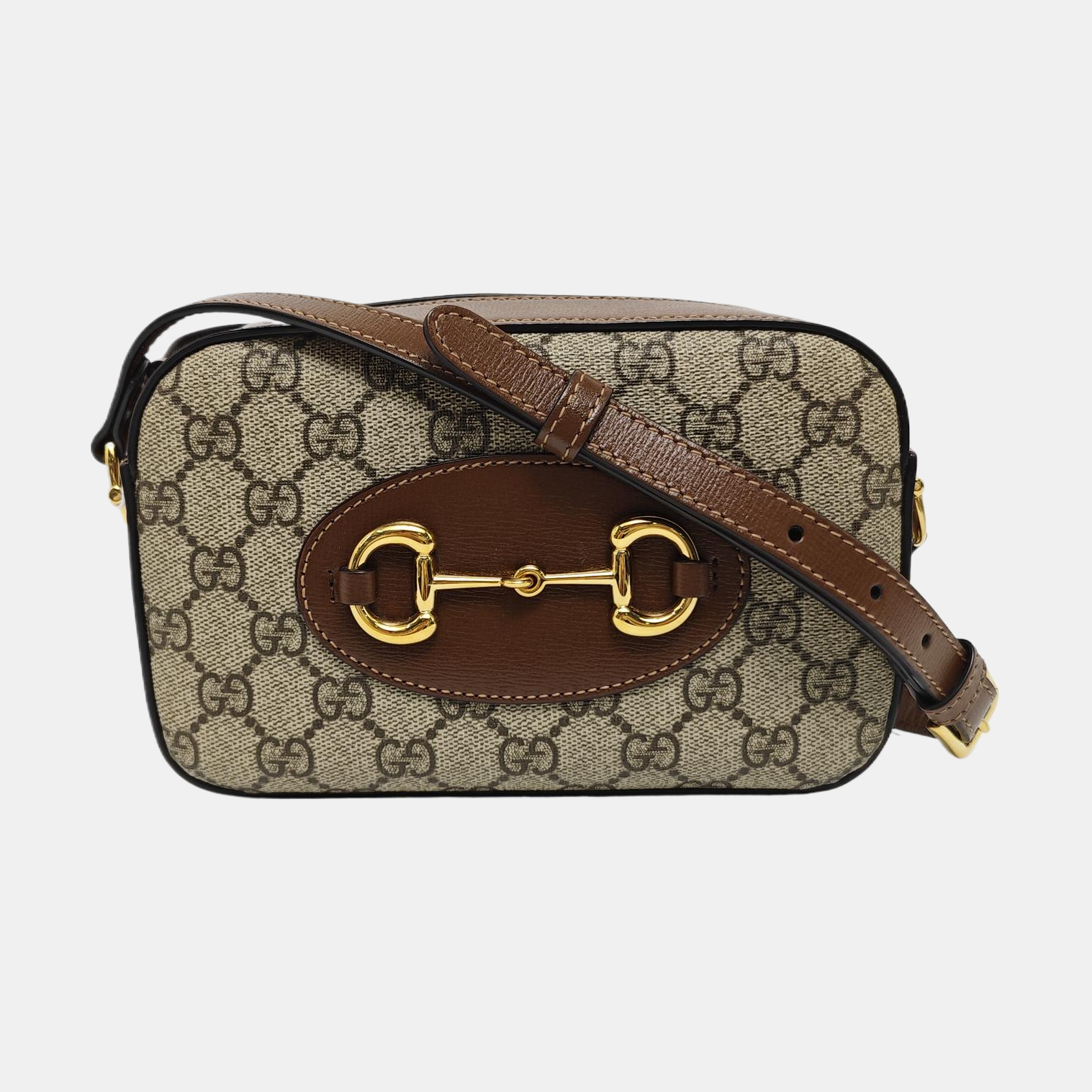 Horsebit 1955 Small Monogram Coated Canvas Beige