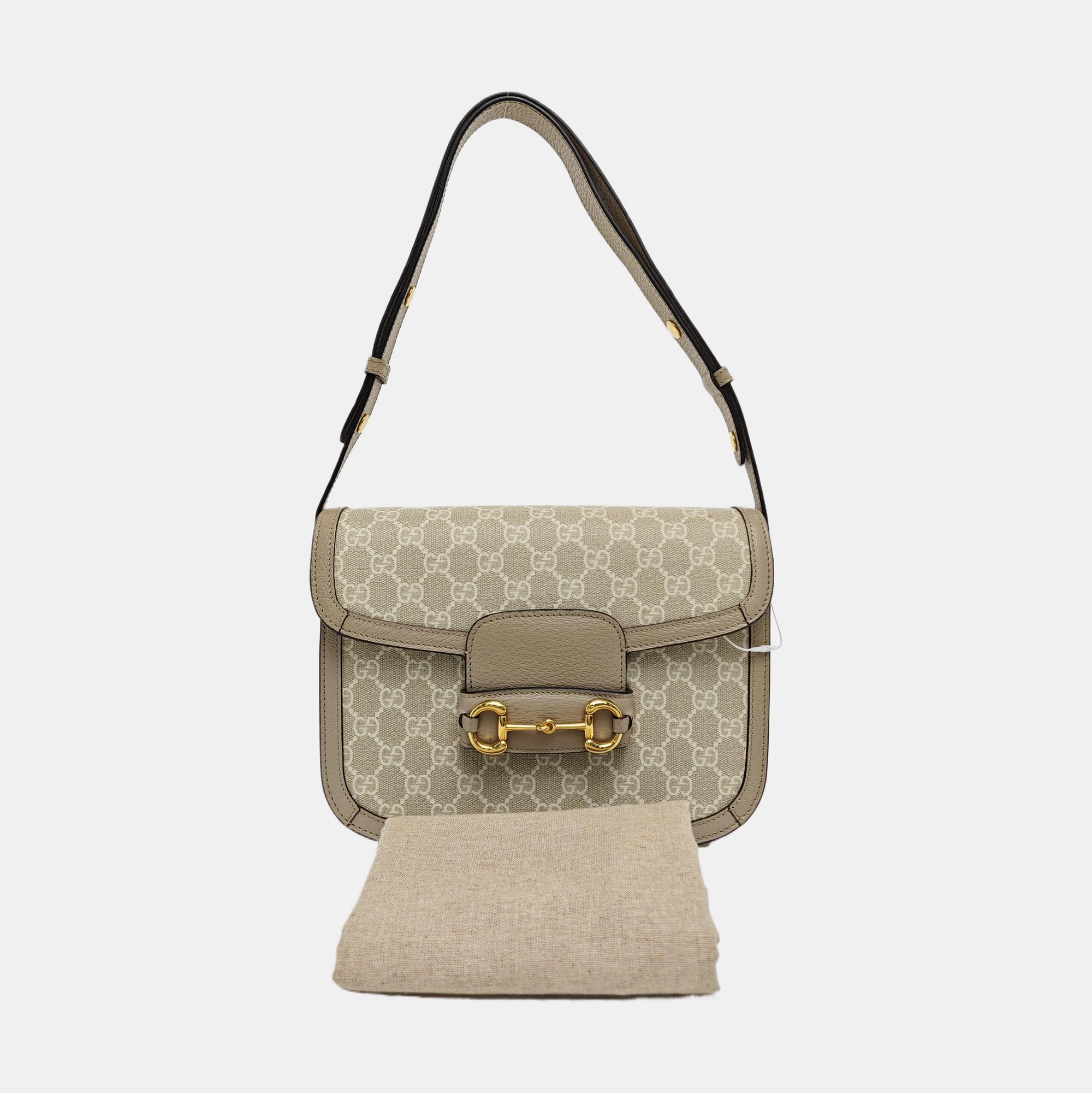Horsebit 1955 Small Monogram Coated Canvas Beige