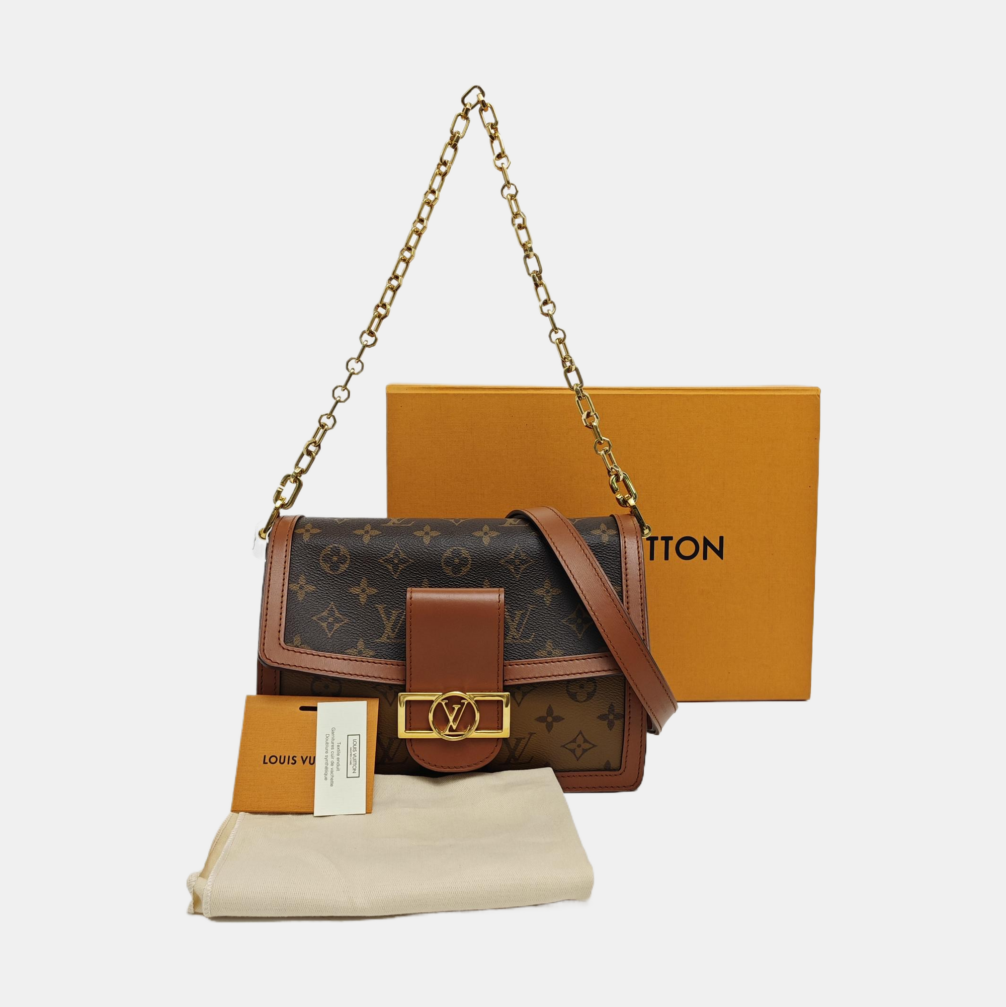 DAUPHINE MM Monogram Coated Canvas Brown