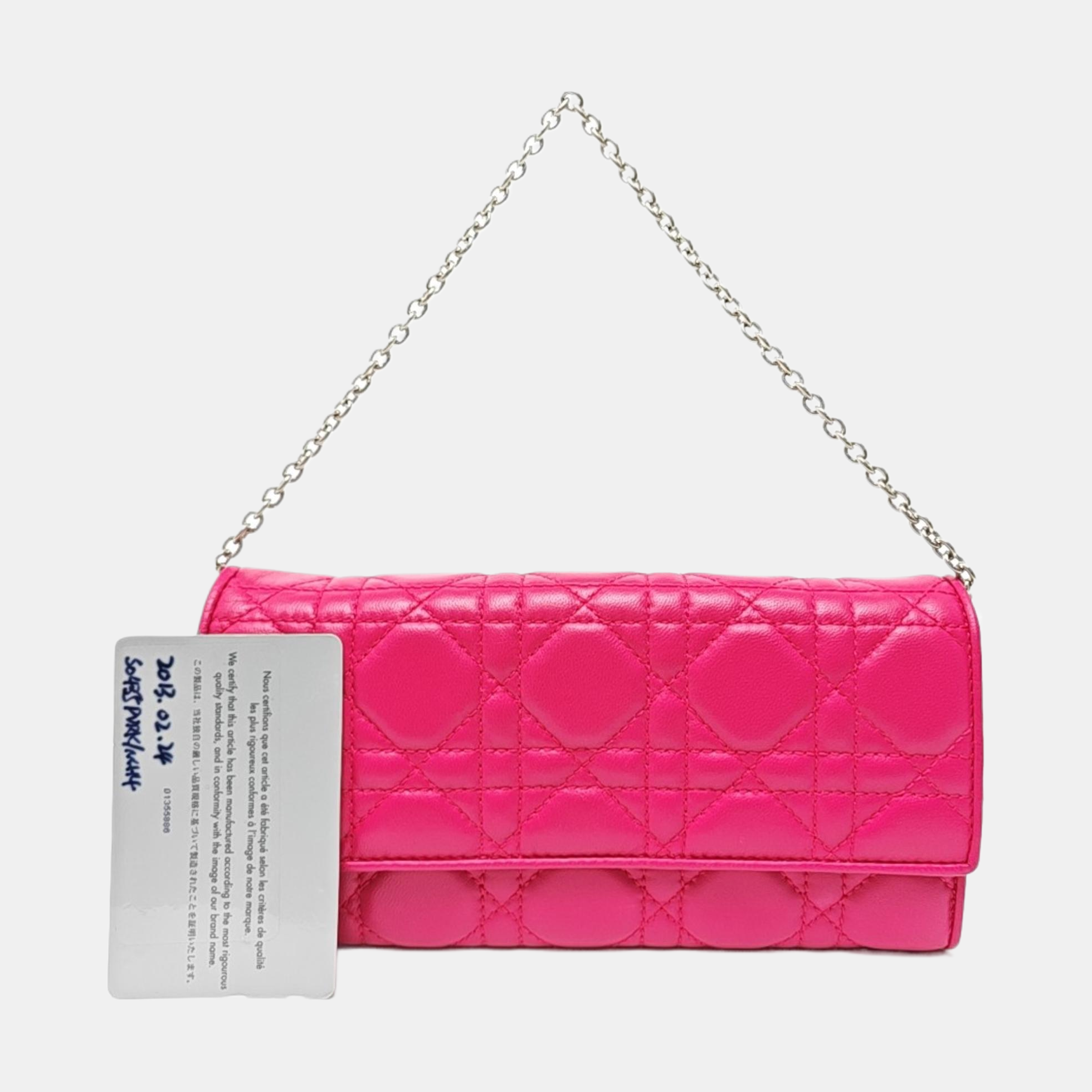 Cannage Lambskin Top Handle Bag Red