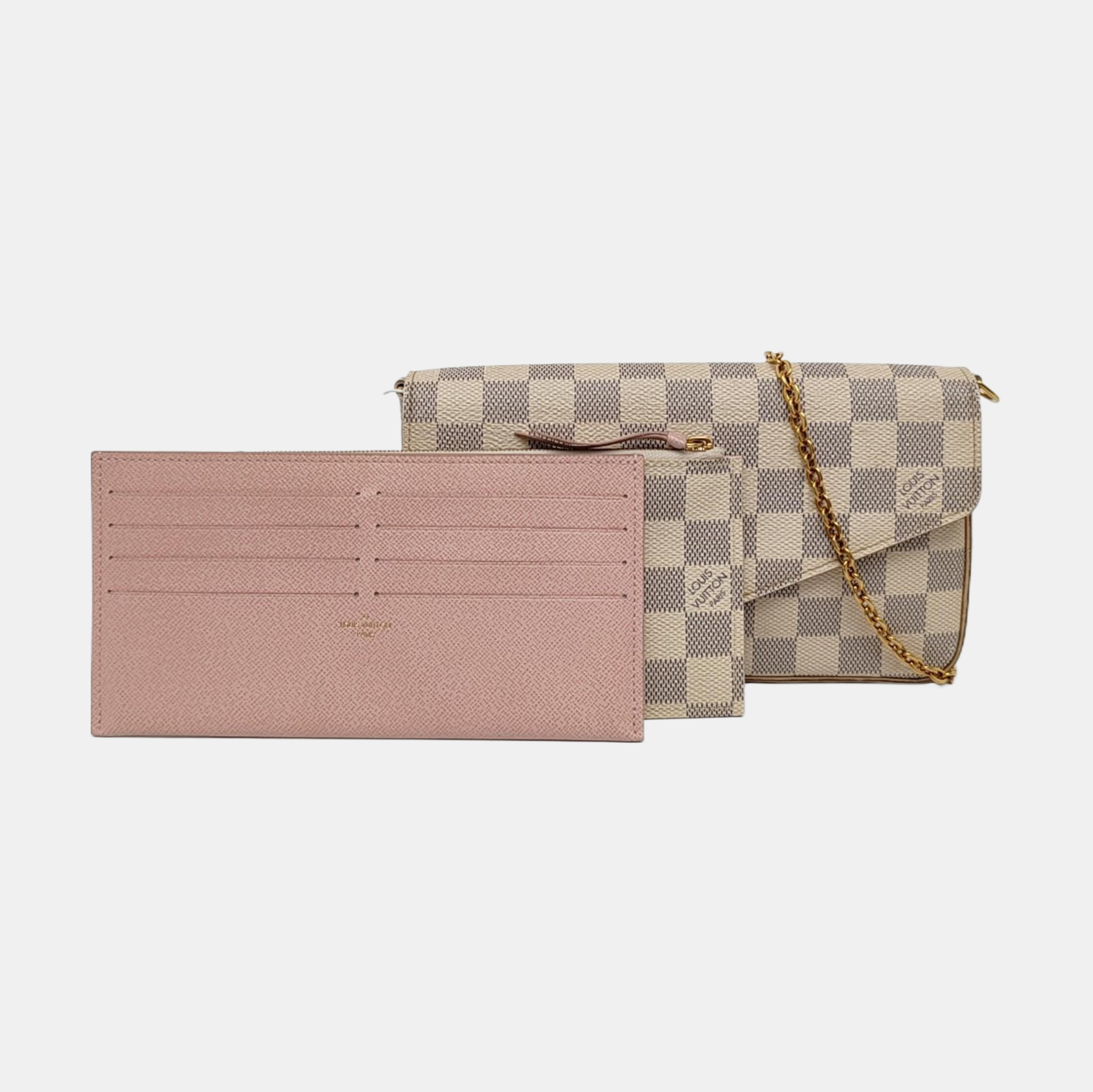 Authenticated pre-owned  FÉLICIE Damier Azur Coated Canvas White - Crossbody Bag at Looply