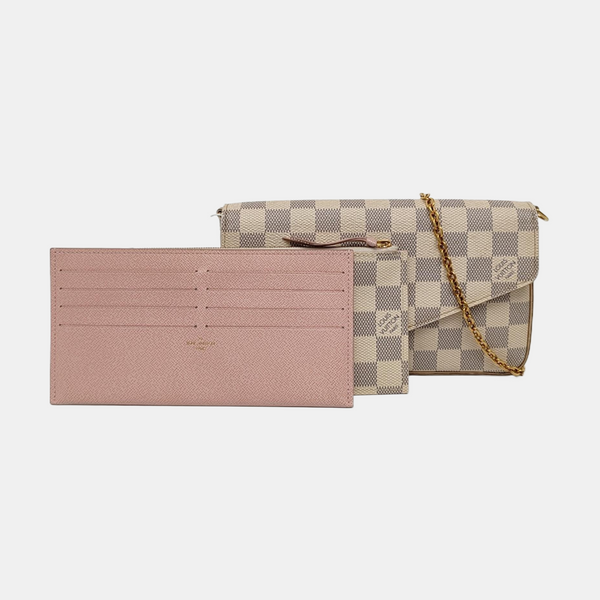 Authenticated pre-owned  FÉLICIE Damier Azur Coated Canvas White - Crossbody Bag at Looply
