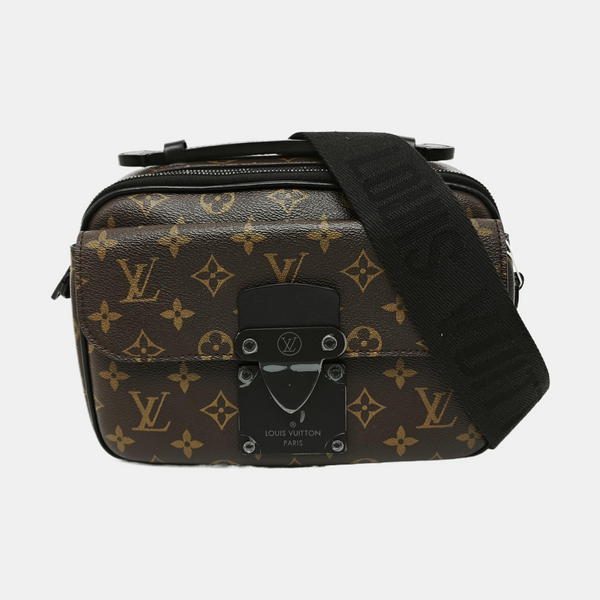S LOCK Monogram Coated Canvas Brown
