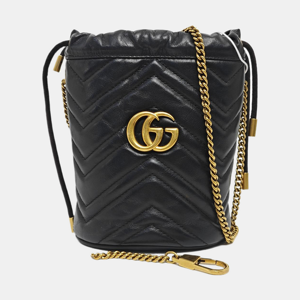 GG Marmont Mini Quilted Calfskin Black