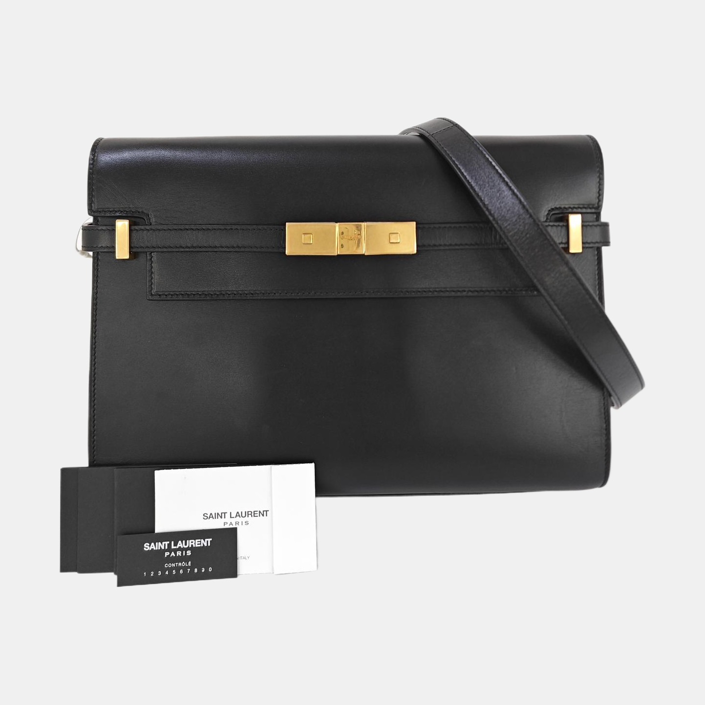 MANHATTAN Medium Calfskin Black