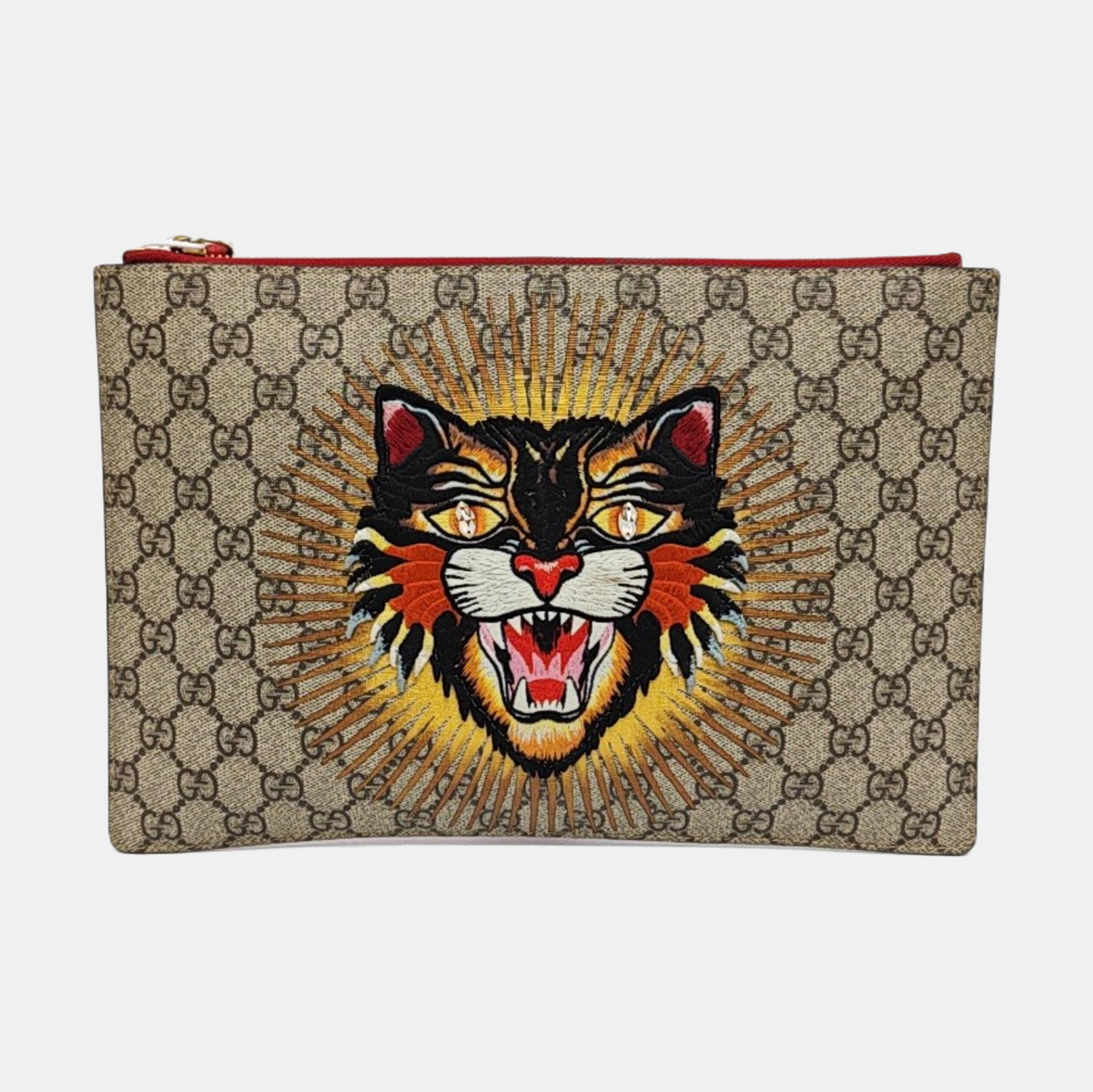 Monogram Canvas Clutch Brown
