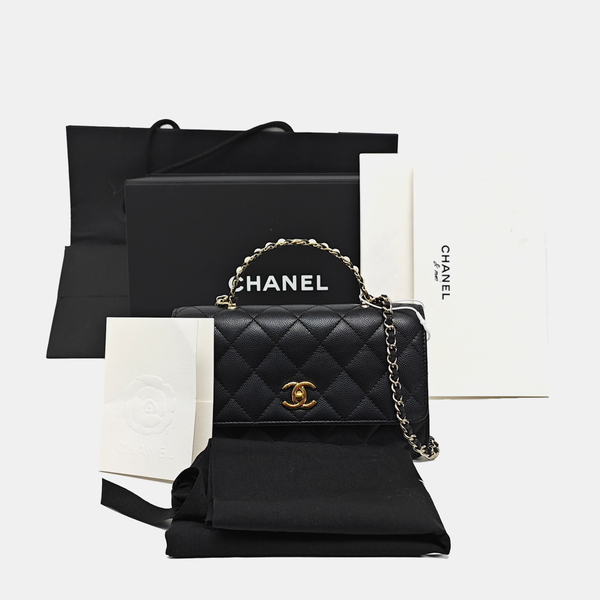 WOC Quilted Grained Calfskin Black