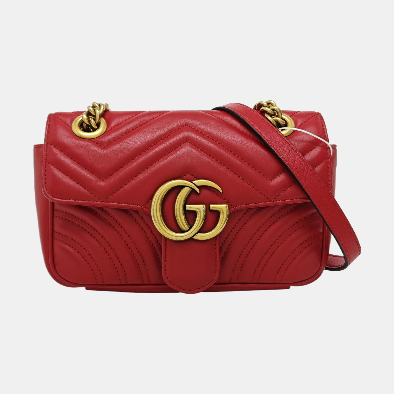 GG Marmont Small Quilted Calfskin Red