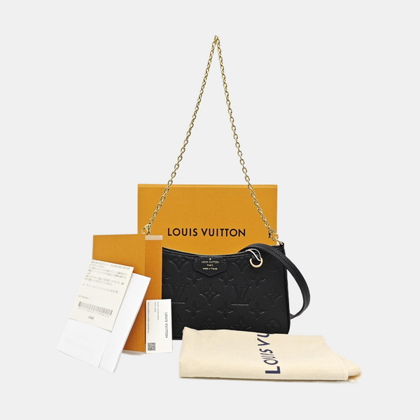 EASY POUCH ON STRAP Monogram Calfskin Black