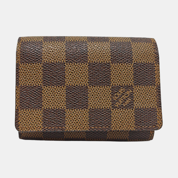 Damier Ebene Coated Canvas Card Holder Brown