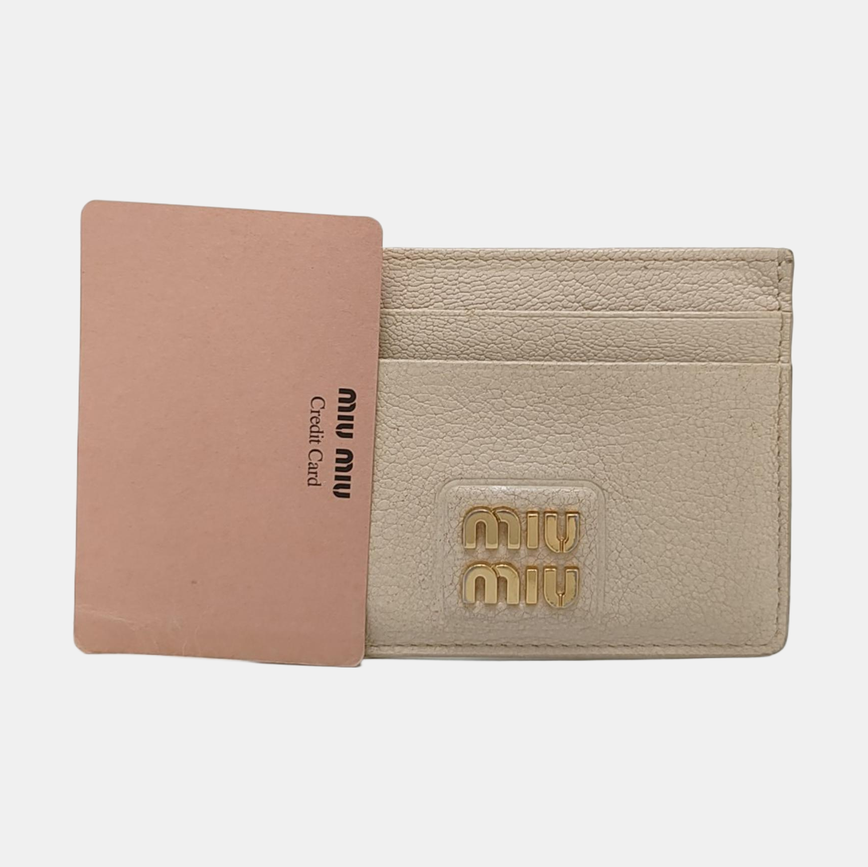 Madras Leather Beige Card Holder