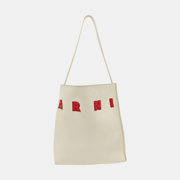 Calfskin Shoulder Bag Small White
