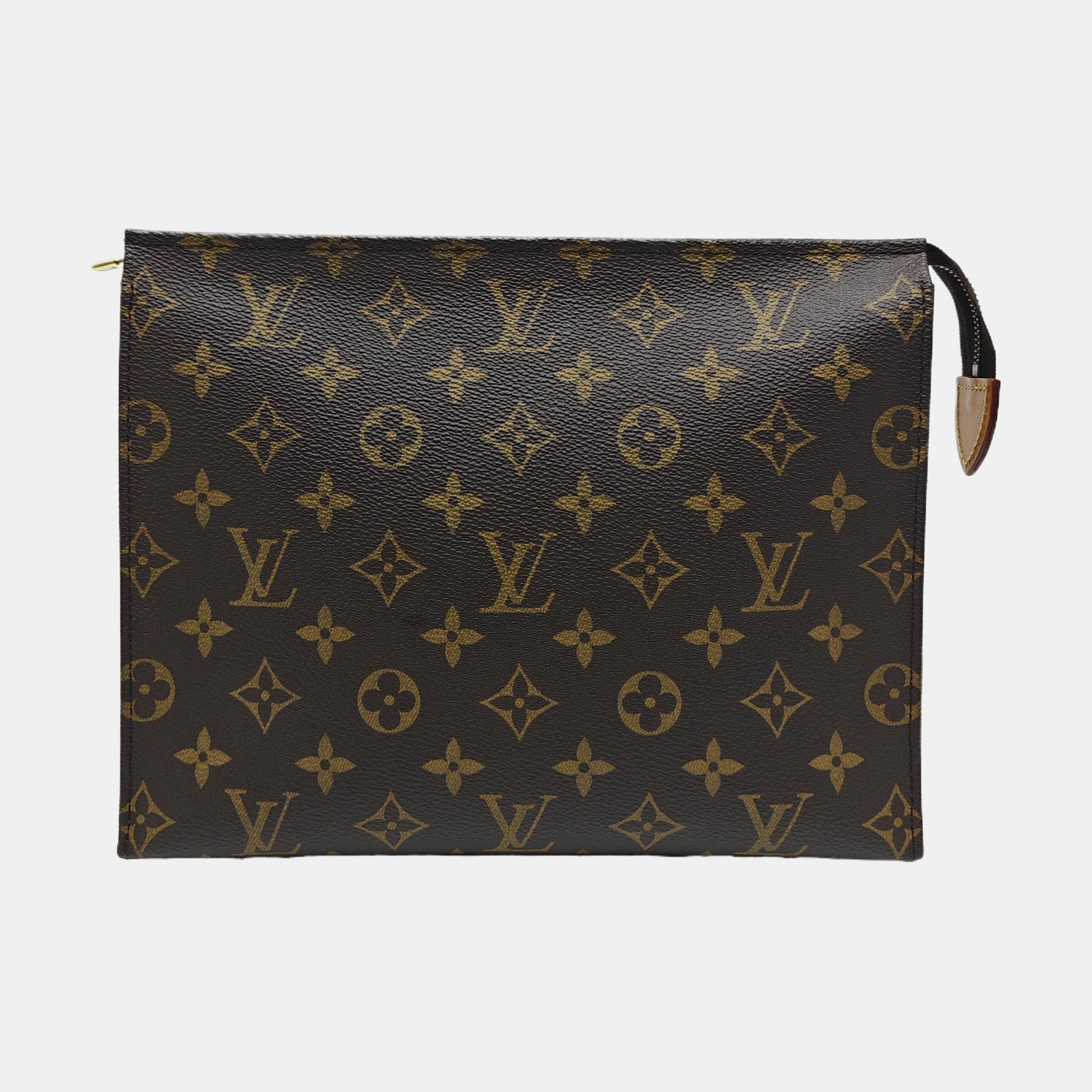 TOILET POCKET 26 Monogram Coated Canvas Brown